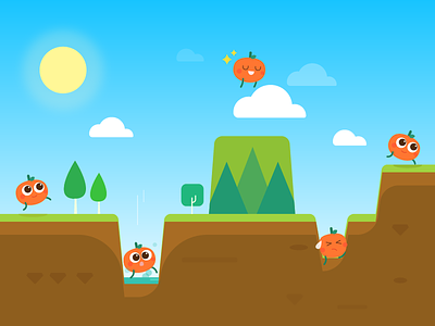 The Adventures of an orange adventure cute game orange