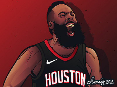 The Beard basketball houston rockets illustration james harden nba sports
