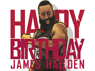 Happy birthday, James Harden! basketball birthday drawing illustration james harden nba nba art sports vector vector art