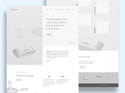 Homepage wireframe clean homepage manufacturer mockup ux website wipes wireframe