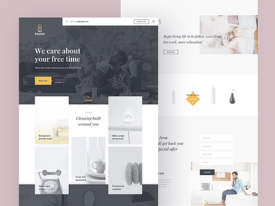 Cleaning company clean cleaning homepage maids ui ux website