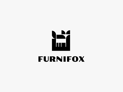 Furnifox animal fox furniture logo minimal modern negative space simple