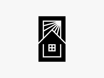 Sunhouse clean home house icon logo modern nature simple sun