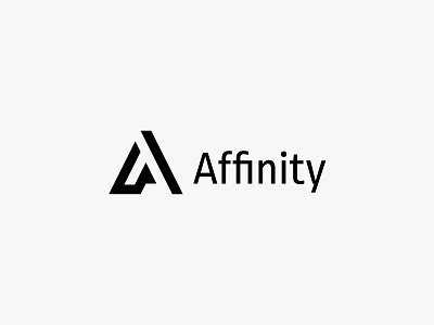 Affinity clean digital icon letterform logo minimal modern simple