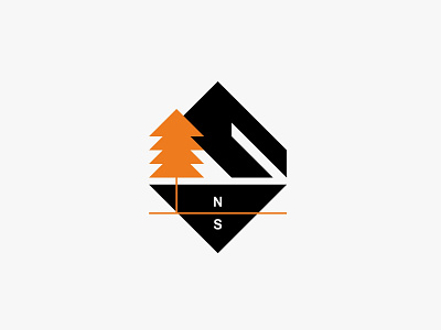 North to South icon logo minimal modern mountain nature outdoor simple tree