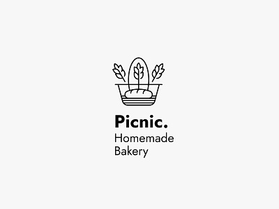 Picnic Bakery bakery bread clean food icon logo minimal modern nature simple