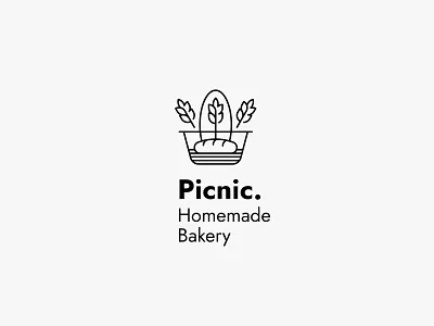 Picnic Bakery bakery bread clean food icon logo minimal modern nature simple