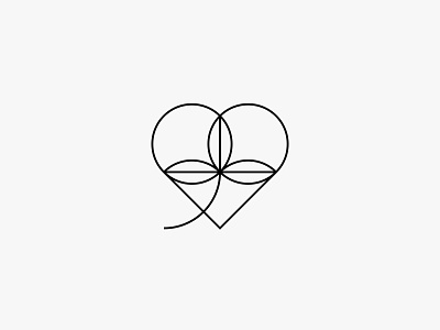 Nathena clean icon leaf logo love minimal modern nature simple