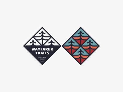 Wayfarer Trails adventure badge emblem logo mountain nature outdoor simple trail tree