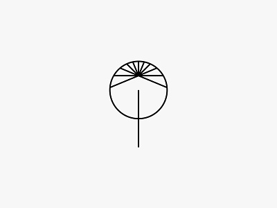 Hanfan clean fan icon lineart logo minimal modern mountain nature simple