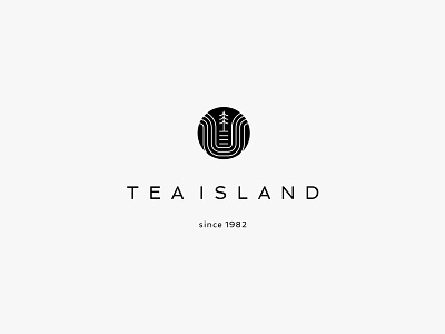Tea Island clean icon island lineart logo minimal modern nature simple tea tree