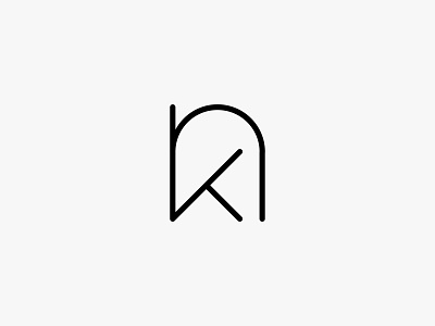 nk clean icon letterform line logo minimal modern monogram simple