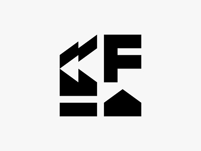 Sector F building factory icon letter logo modern simple warehouse