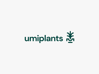umiplants icon leaf logo modern nature plants pot simple tree