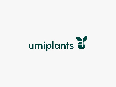 umiplants 2 clean icon leaf logo minimal modern nature plants pot simple