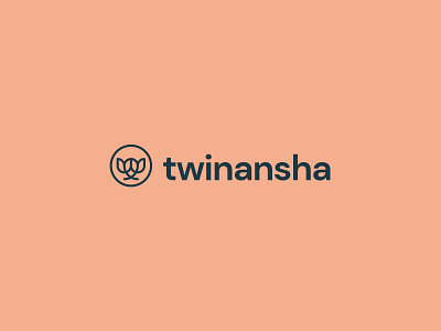 Twinansha 2 clean flower icon logo minimal modern nature simple twin