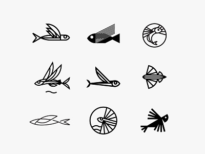 Flying fish logos