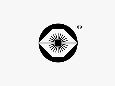 Pancarmata clean eye icon light logo modern shine simple sun