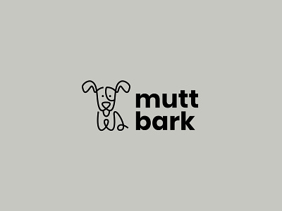 Mutt Bark animal cute dog icon logo modern nature pet simple