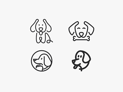 Mutt Bark Logos animal dog icon logo minimal modern pet pet store simple