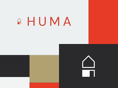 Huma 2 clean design door home house icon logo minimal modern roof simple