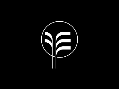 FE tree clean icon initial logo minimal modern monogram nature simple tree