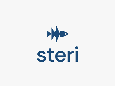 Steri animal clean fish fishing icon logo minimal modern sea simple