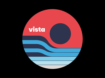 Vista illustration minimal sea simple sun