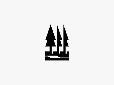 Forest 2 clean forest icon logo minimal modern nature river simple tree