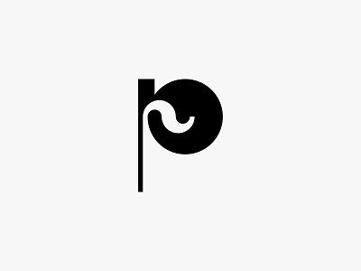 PR clean icon logo minimal modern monogram simple