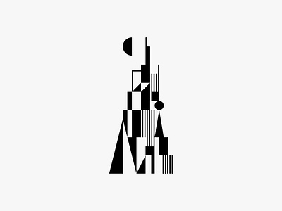 Utopia abstract city illustration logo modern tower utopia