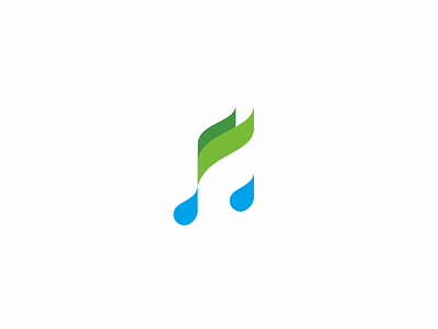 Harmony Hidroponik Logo clean design hidroponic icon leaf logo music note simple water