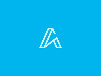 line A monogram blue clean design icon line logo modern monogram simple