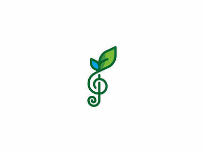 green harmony green harmony icon leaf line logo mark music nature simple water