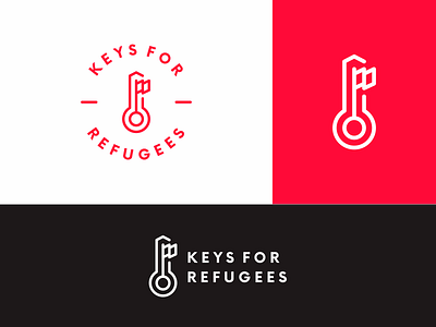 Keys For Refugees Full Logo clean community design flag icon key line logo monoline shot simple