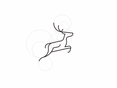 Line Deer animal clean deer line logo modern simple symbol