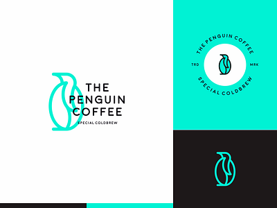 Penguin Coffee animal cafe coffee design drink icon logo penguin simple