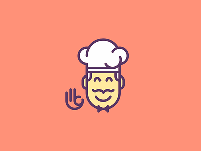 Chef chef clean cook design face food happy icon logo simple