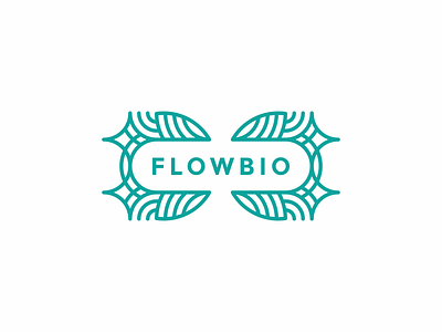 Flowbio earth flower leaf letter lineart logo natural nature star teal water