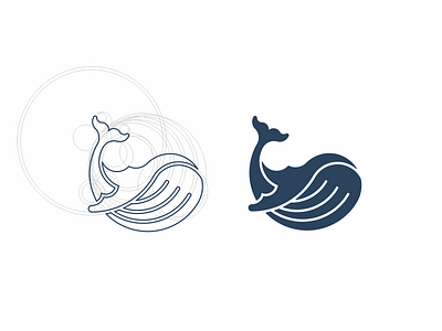 Whale animal clean fish grid icon logo simple whale