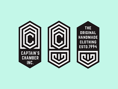 Captnchamb badge captain clothing handmade label letter logo modern vintage solid