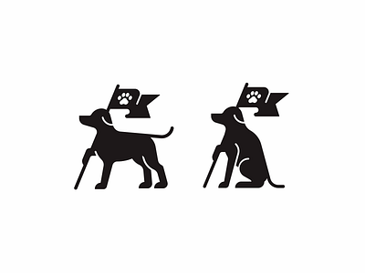 Republic of woof 2 animal clean dog flag friendly icon logo negative space republic simple solid