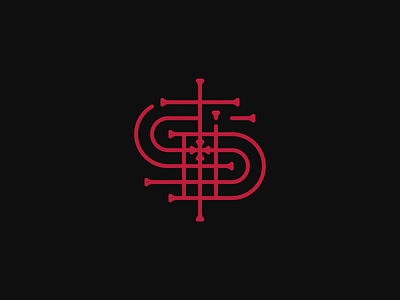 STDI blood cross dark demon icon letter logo monogram tatoo