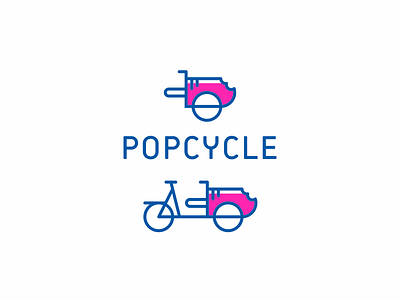 Popcycle bike clean cycle food fun icecream icon kids logo popsicle simple