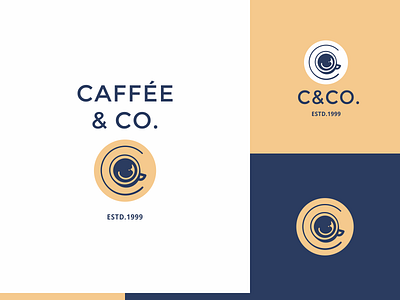 C&Co concept cafe clean coffee cup icon logo modern simple