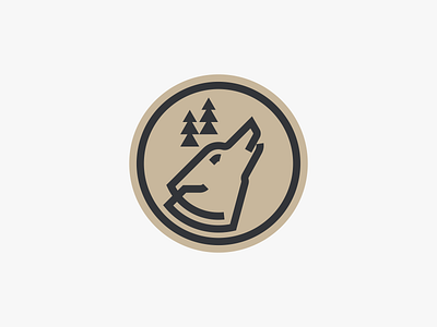 Howl adventure badge dog howl logo outdoor tree wolf