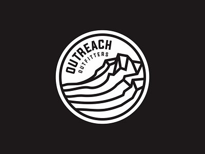 Outreach badge adventure apparel badge logo mountain outdoor valley