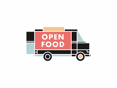 open food car food food truck fun logo snack van