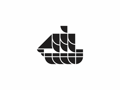 Sailboat boat icon logo minimal modern ocean sail sea ship simple