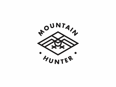 Mohunt badge bird icon logo modern mountain nature owl simple